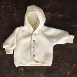 Engel Baby Wool 100% Organic Merino Wool Fleece Jacket - Natural