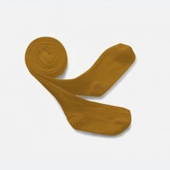 Collegien Babies & Kids Rib Tights - Mustard Cotton & Linen