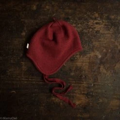Disana Baby Wool Organic Boiled Merino Wool Hat - Bordeaux