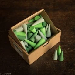 Grapat Wooden Green Cones Mandala - 36 Pieces Toys