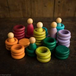Grapat Wooden Nins, Rings And Coins - Earth Colours