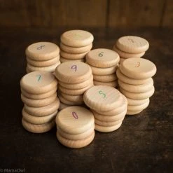 Grapat Toys Wooden Coins To Count - 60 Pieces