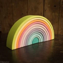 Grimms 12 Piece Wooden Rainbow - Pastel