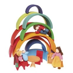 Grimms 12 Piece Wooden Rainbow - Colourful Toys