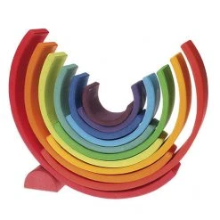 Grimms 12 Piece Wooden Rainbow - Colourful Toys