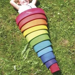 Grimms 12 Piece Wooden Rainbow - Colourful Toys
