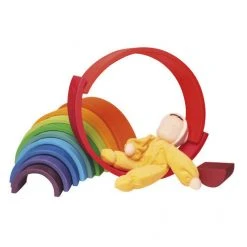 Grimms 12 Piece Wooden Rainbow - Colourful Toys