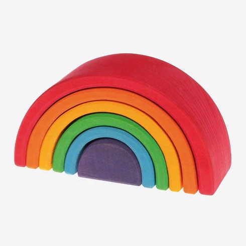 Grimms 6 Piece Wooden Rainbow - Colourful Toys
