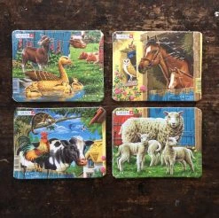 Stjernespill Mini Cardboard Puzzle 7 Pieces - Farm Animals Toys