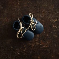 Amy & Ivor Handmade Leather Traveller Shoes - Ink