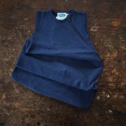 Reiff Organic Merino Wool/Silk Sleeveless Terry Sleeping Bag - Navy