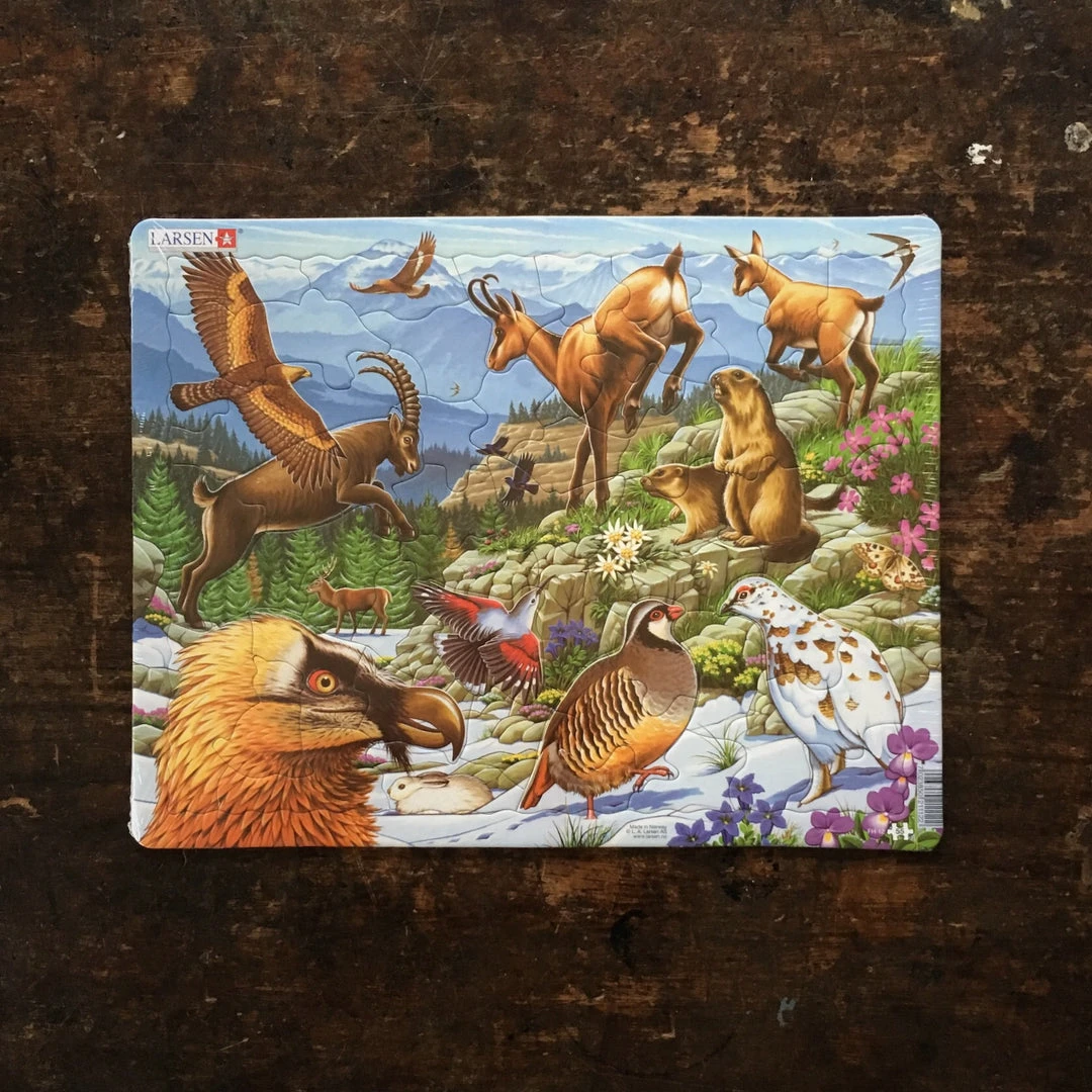 Stjernespill Thick Cardboard Puzzle 55 Pieces - Wildlife Of The Alps Toys