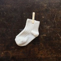 Collegien Babies & Kids Short Socks - Cream Cotton & Linen