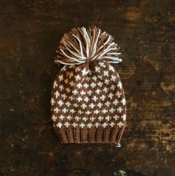 Mormor.nu Hand Knit Wool Knud Hat - Cinnamon/Natural Baby Wool