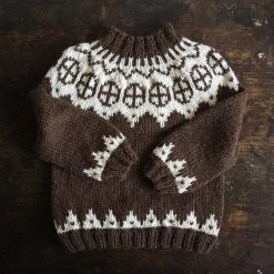Mormor.nu Hand Knit Wool/Alpaca Palle Sweater - Brown Tops & Sweaters