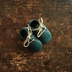 Amy & Ivor Handmade Leather Traveller Shoes - Petrol