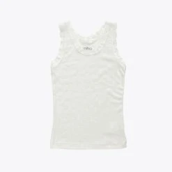 JOHA Lace Merino Wool/Silk Sleeveless Vest - Natural
