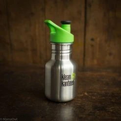 Klean Kanteen Kid Kanteen Sport Water Bottle - 355ml - Brushed Stainless SALE