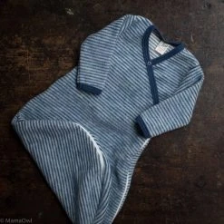 Lilano Organic Merino Brushed Terry Wrap Sleeping Bag - Navy/Natural