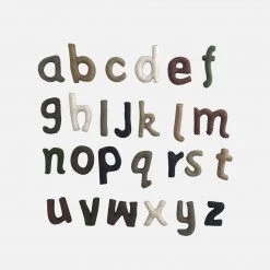 Papoose Toys Felted Wool Lower Case Alphabet - Natural
