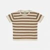 FUB SALE Organic Cotton Stripe Tee - Ecru/Camel