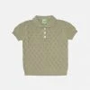 FUB SALE Organic Cotton Pointelle Polo Top - Elm