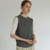 FUB Women's Merino Wool Vest - Green Melange