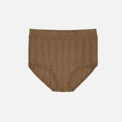 FUB Women's Organic Cotton Wide Rib Briefs - Camel