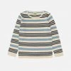 FUB SALE Organic Cotton Contrast Stripe Top - Ecru/Dark Navy