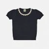 FUB Organic Cotton Pointelle Tee - Dark Navy