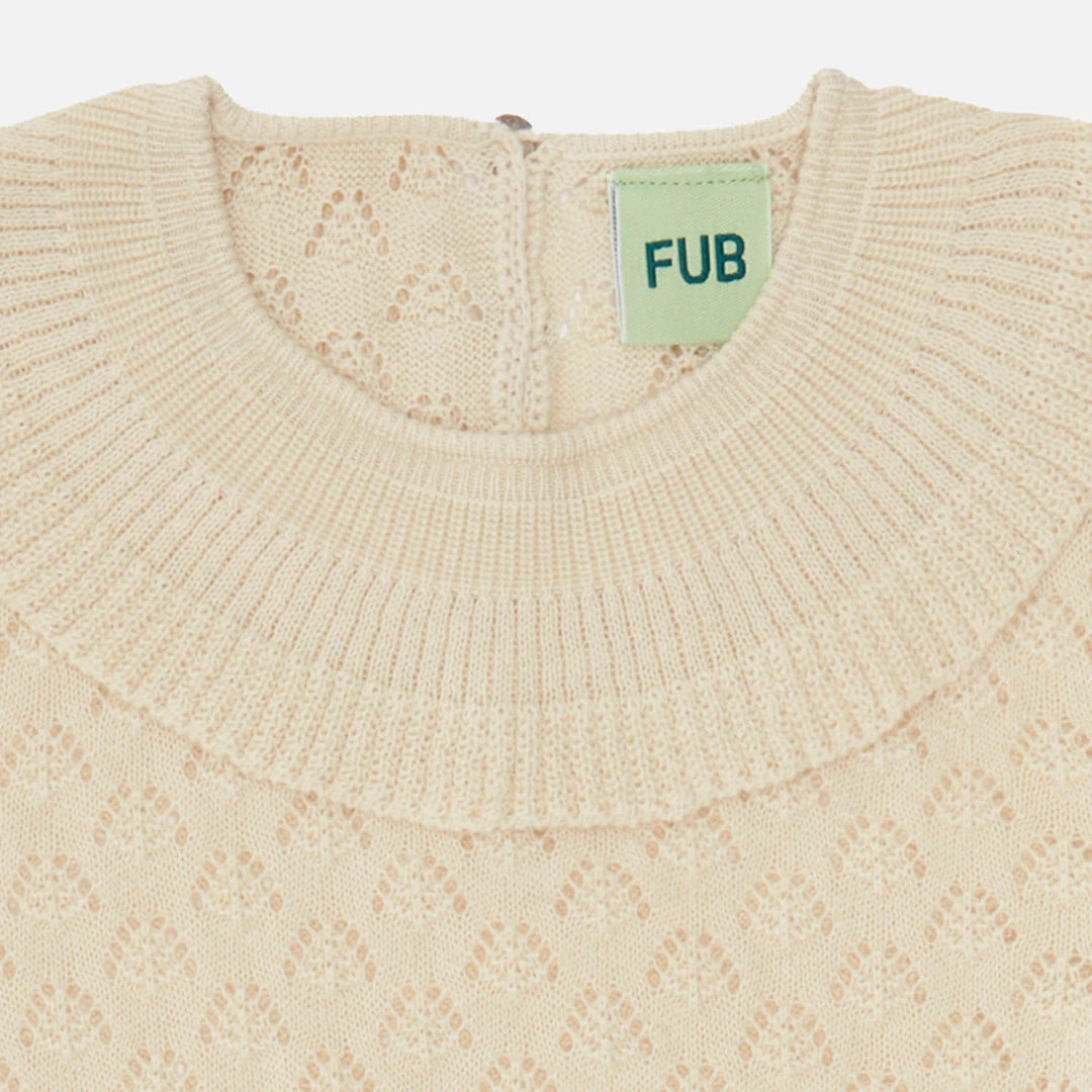 FUB SALE Organic Cotton Pointelle Top - Ecru