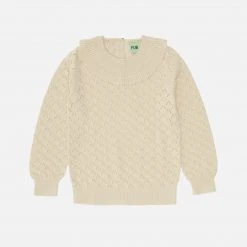 FUB SALE Organic Cotton Pointelle Top - Ecru