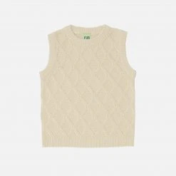 FUB SALE Organic Cotton Texture Vest - Ecru