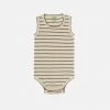 FUB Organic Cotton Sleeveless Stripe Body - Ecru/Camel