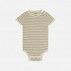 FUB SALE Organic Cotton Stripe Body - Ecru/Sage