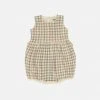 FUB Organic Cotton Check Romper - Apricot SALE