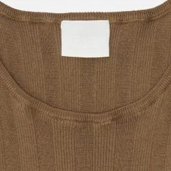 FUB Women's Organic Cotton Wide Rib Camisole - Camel SALE