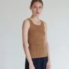FUB Women's Organic Cotton Wide Rib Camisole - Camel SALE