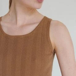 FUB Women's Organic Cotton Wide Rib Camisole - Camel SALE
