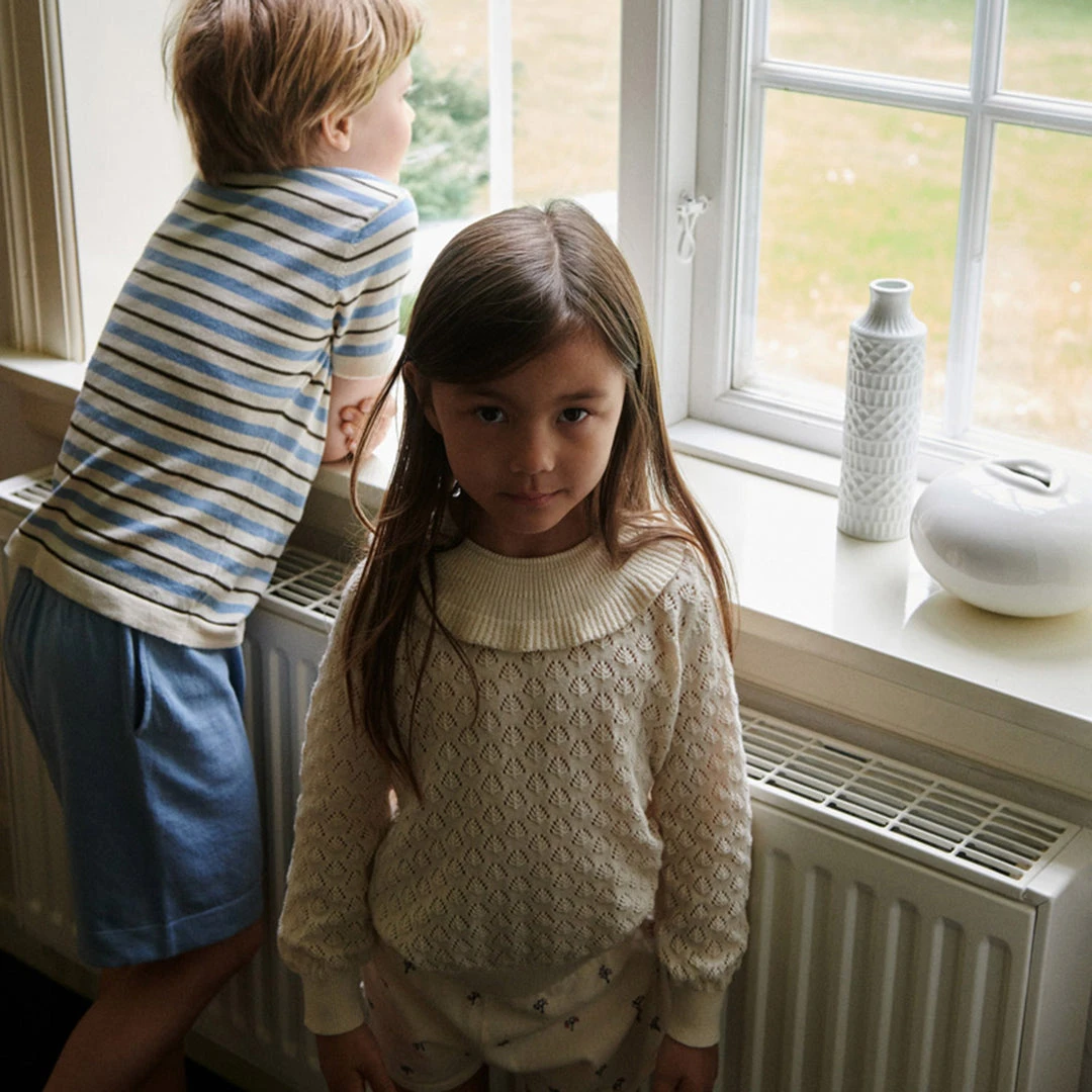 FUB SALE Organic Cotton Pointelle Top - Ecru