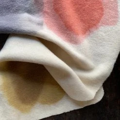 Whole Hand Dyed Wool Wumi Blanket - Grey/Pink/Ochre