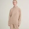 FUB Women’s Lambswool Turtleneck Sweater - Oatmeal Outlet