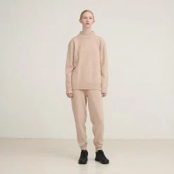 FUB Women’s Lambswool Turtleneck Sweater - Oatmeal Outlet