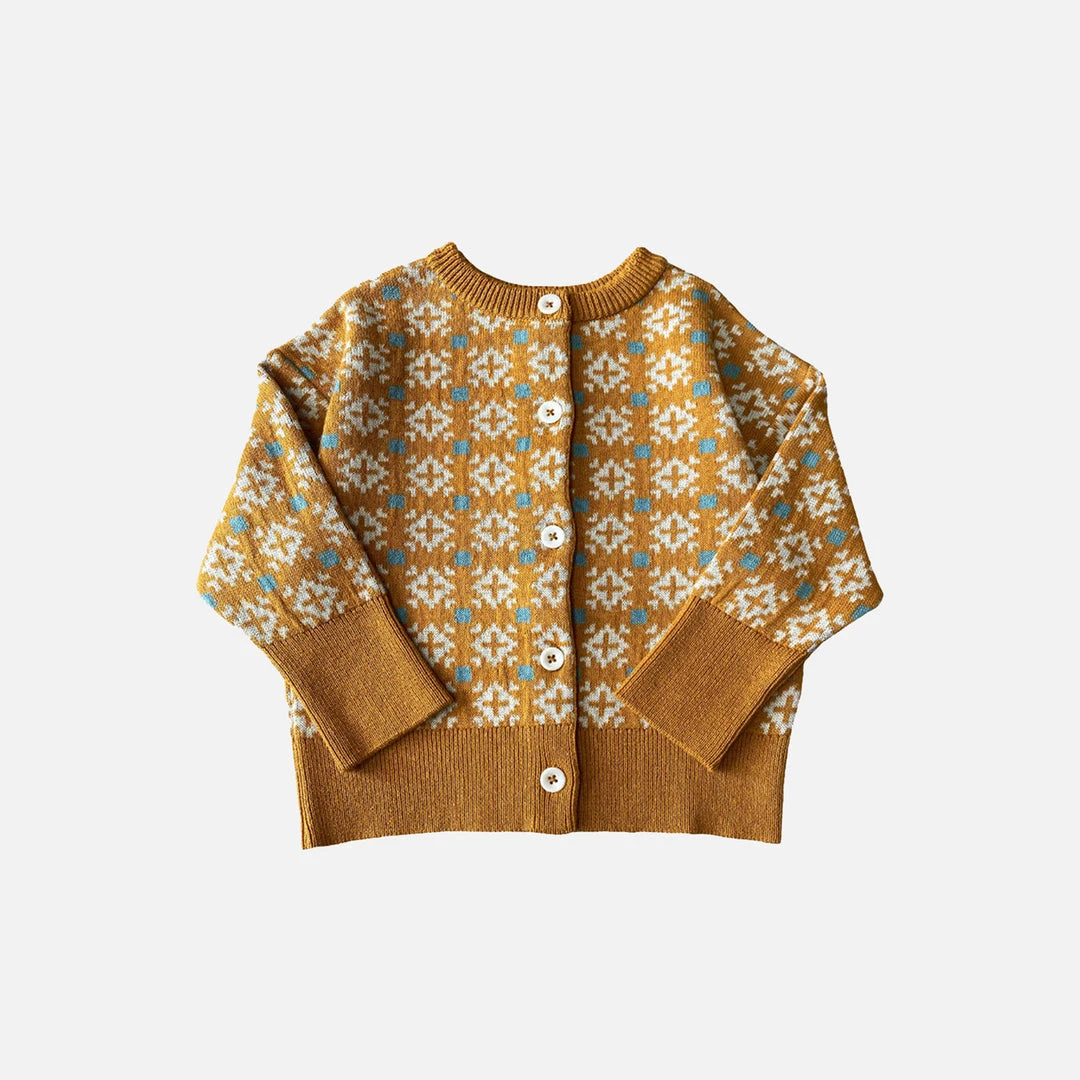 Mabli Cotton/Linen Ffion Cardigan - Marigold
