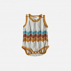 Mabli Cotton/Linen Igam Ogam Romper - Sand/Multi
