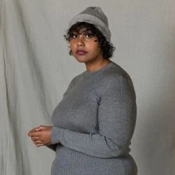 Mabli Women’s Merino Wool Magnus Rib Pullover - Squirrel