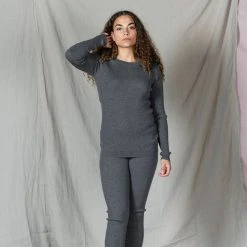 Mabli Women’s Merino Wool Magnus Rib Pullover - Squirrel