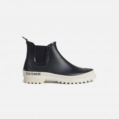 Stutterheim Adult's Rubber Rainwalker Boots - Black/White Adults
