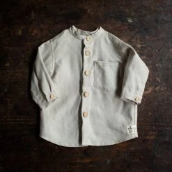 Tortoise & The Hare Linen Henley Shirt - Natural
