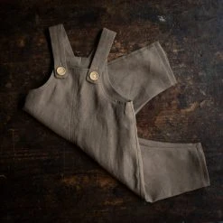 Tortoise & The Hare Plant Dyed Linen Dungarees - Logwood Cotton & Linen